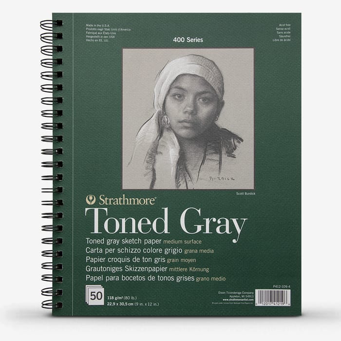 STRATHMORE TONED GREY 9 X 12