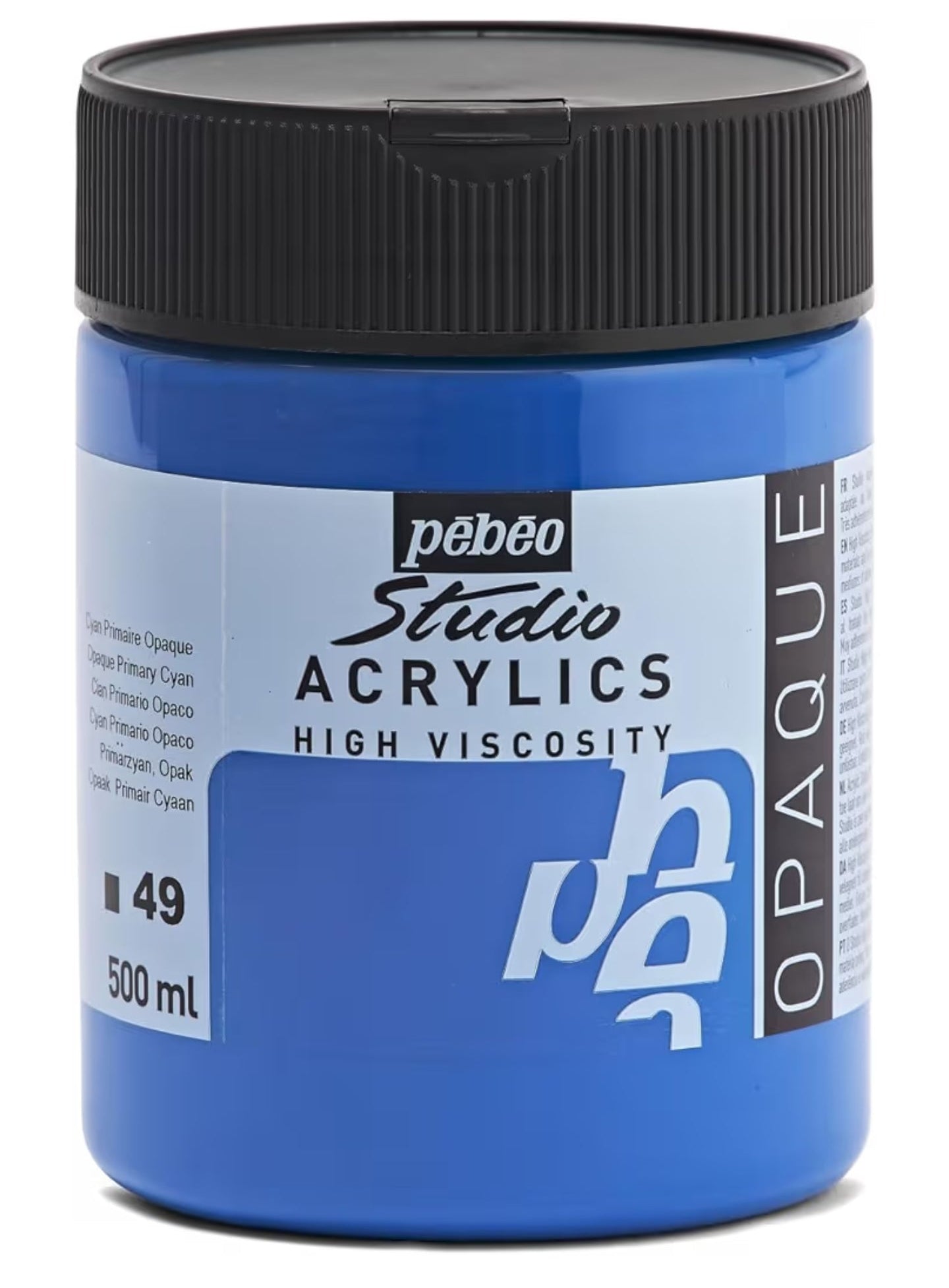 PEBEO AAC 500ML OPAQUE PRIMARY CYAN