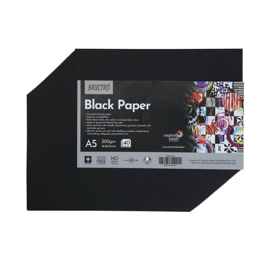 BR BLACK PAPER A5 40 SHEETS