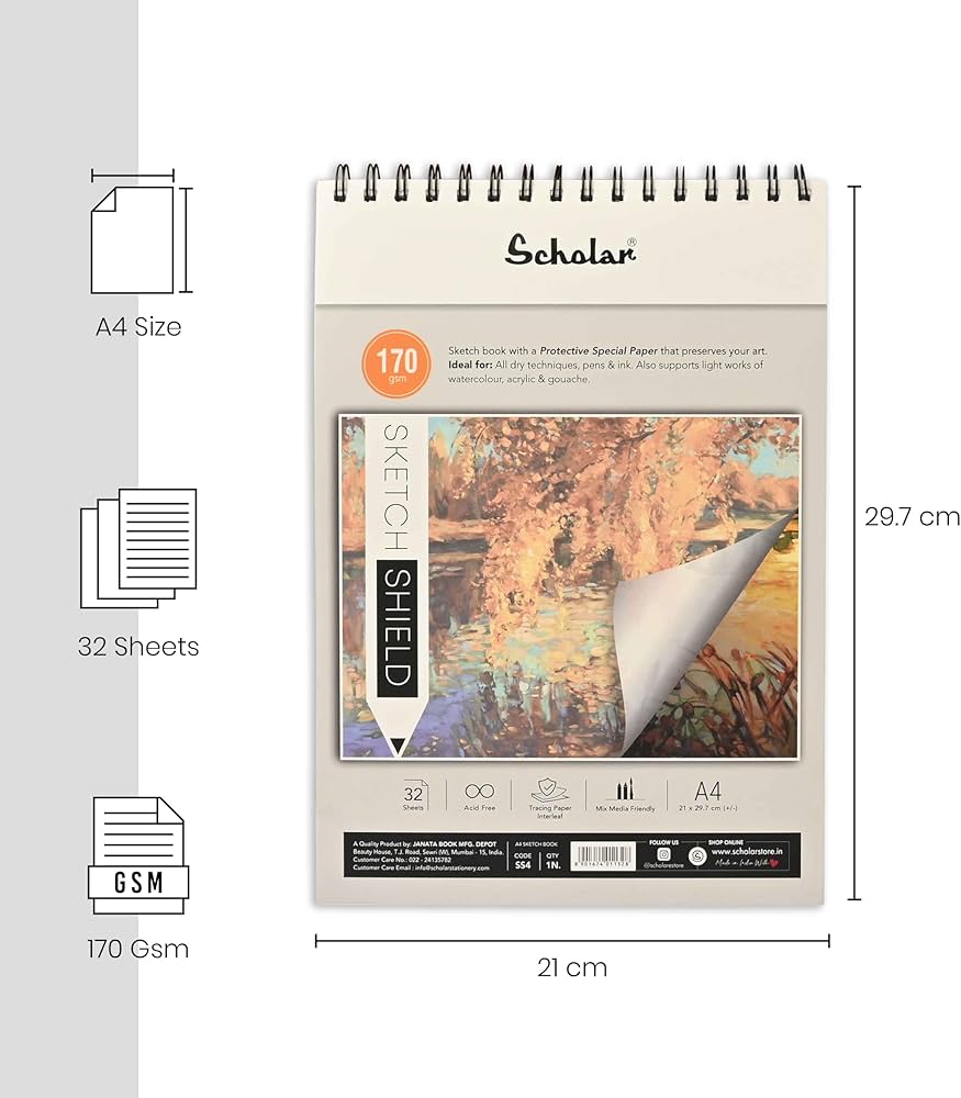SCHOLAR WIRO SKETCH BOOK A4