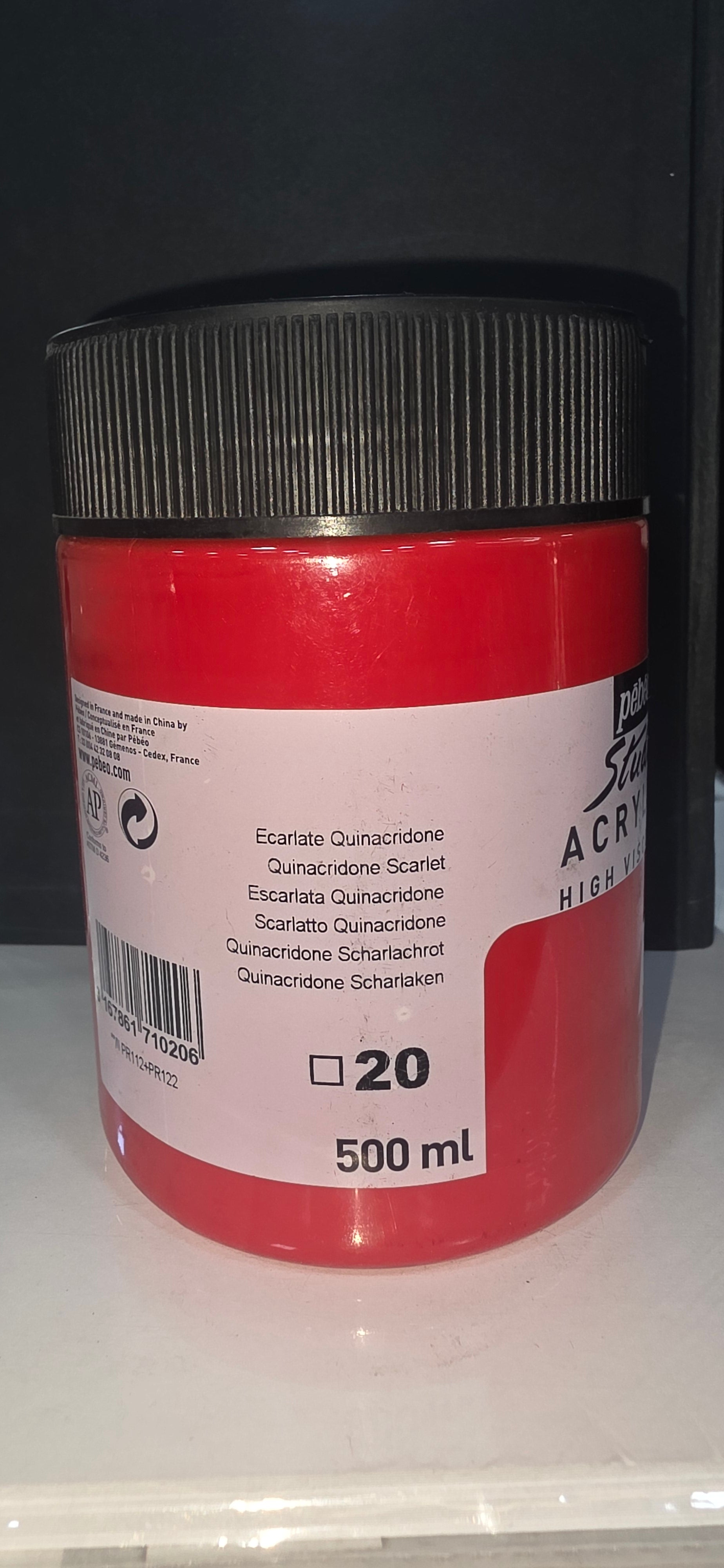 PEBEO AAC 500ML QUINACRIDONE SCARLET