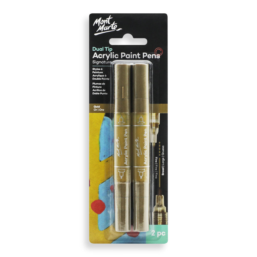 MONT MARTE DUAL TIP GOLD ACRYLIC PEN
