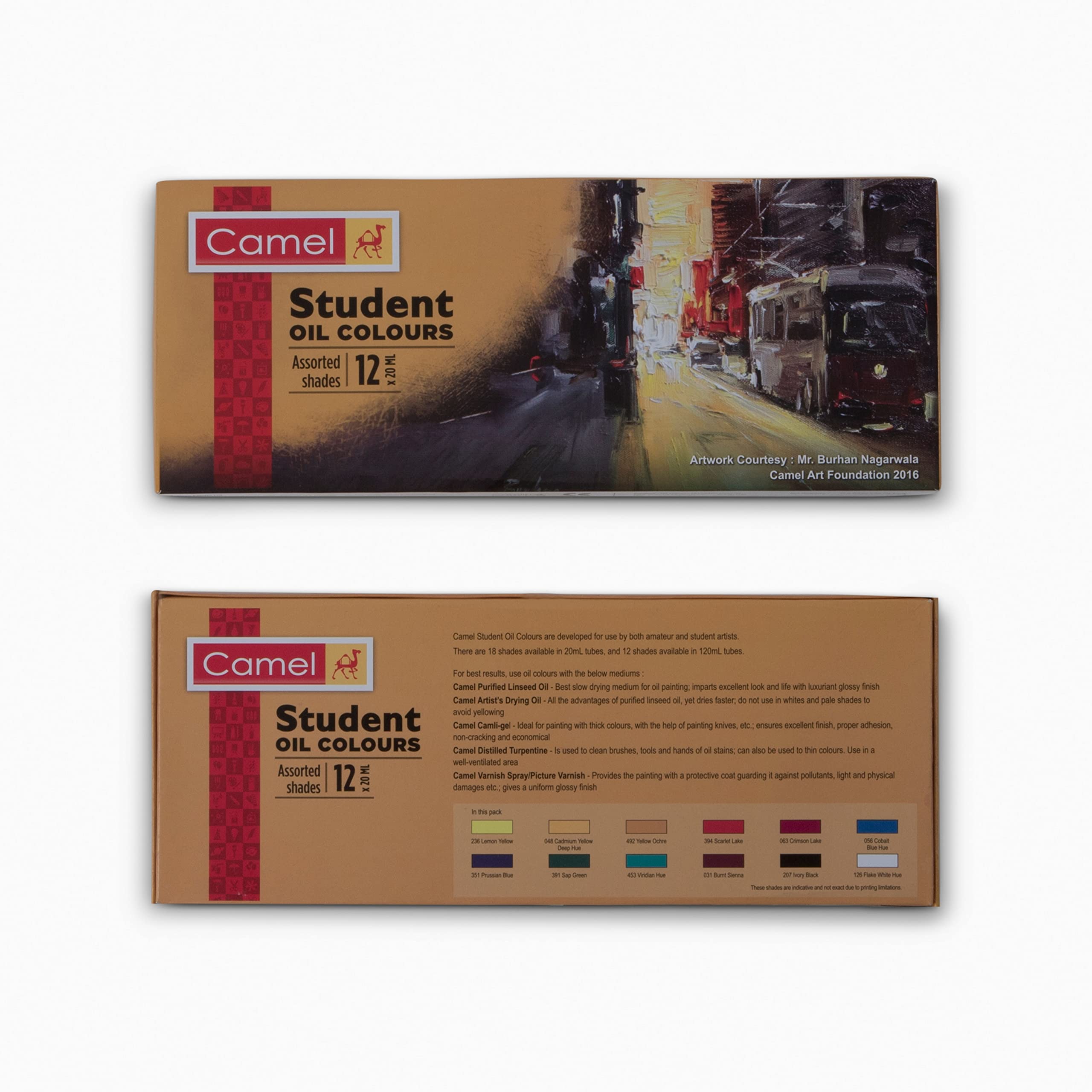 CAMEL STUDENT OIL COLOUR TUBES 12 SHADE 20ML